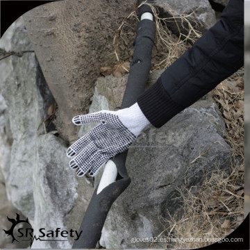 SRSafety guantes blancos de algodón con puntos de pvc cubiertos en un lado con el mejor precio